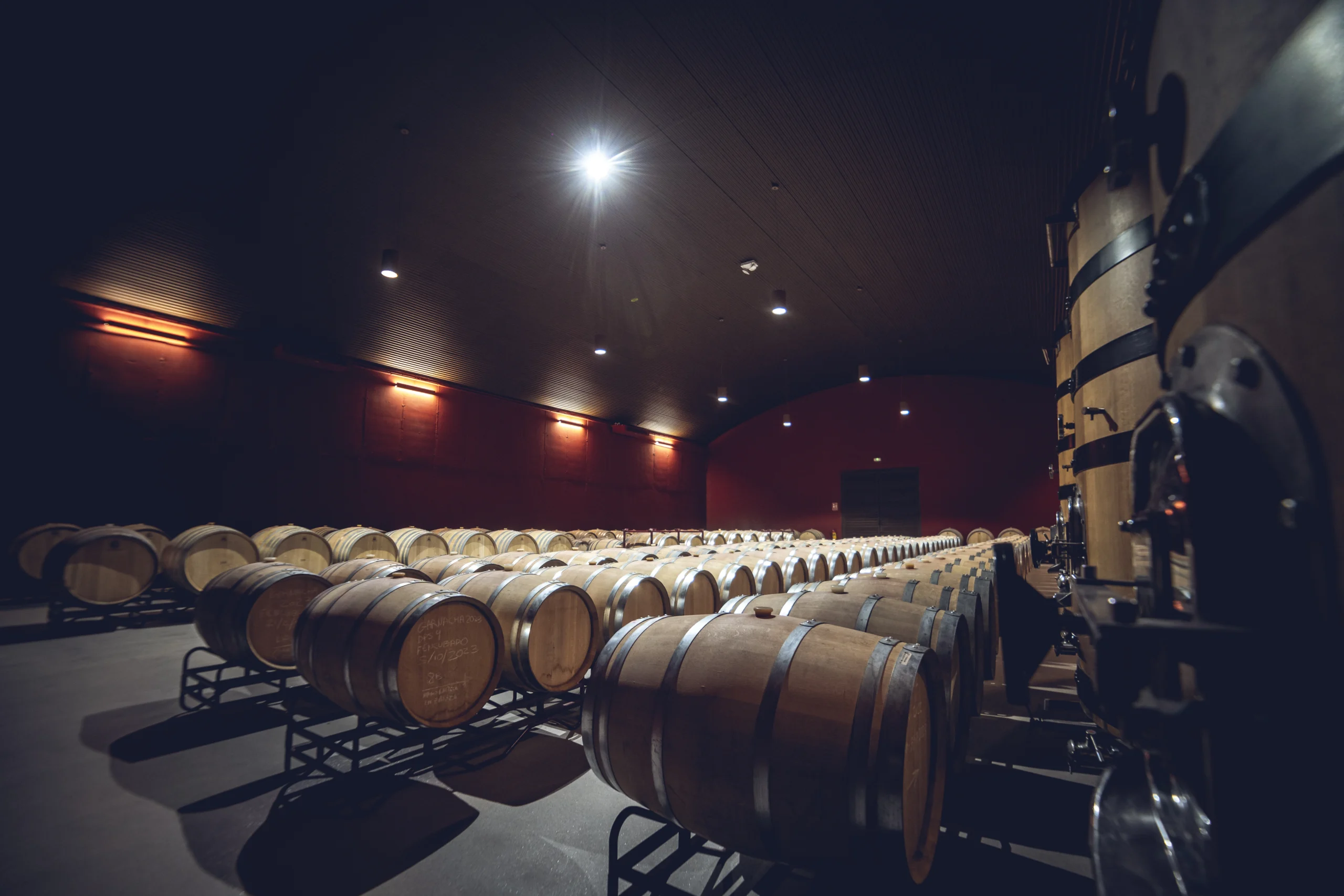 barricas de vino en Bodega Tierras de Cebreros