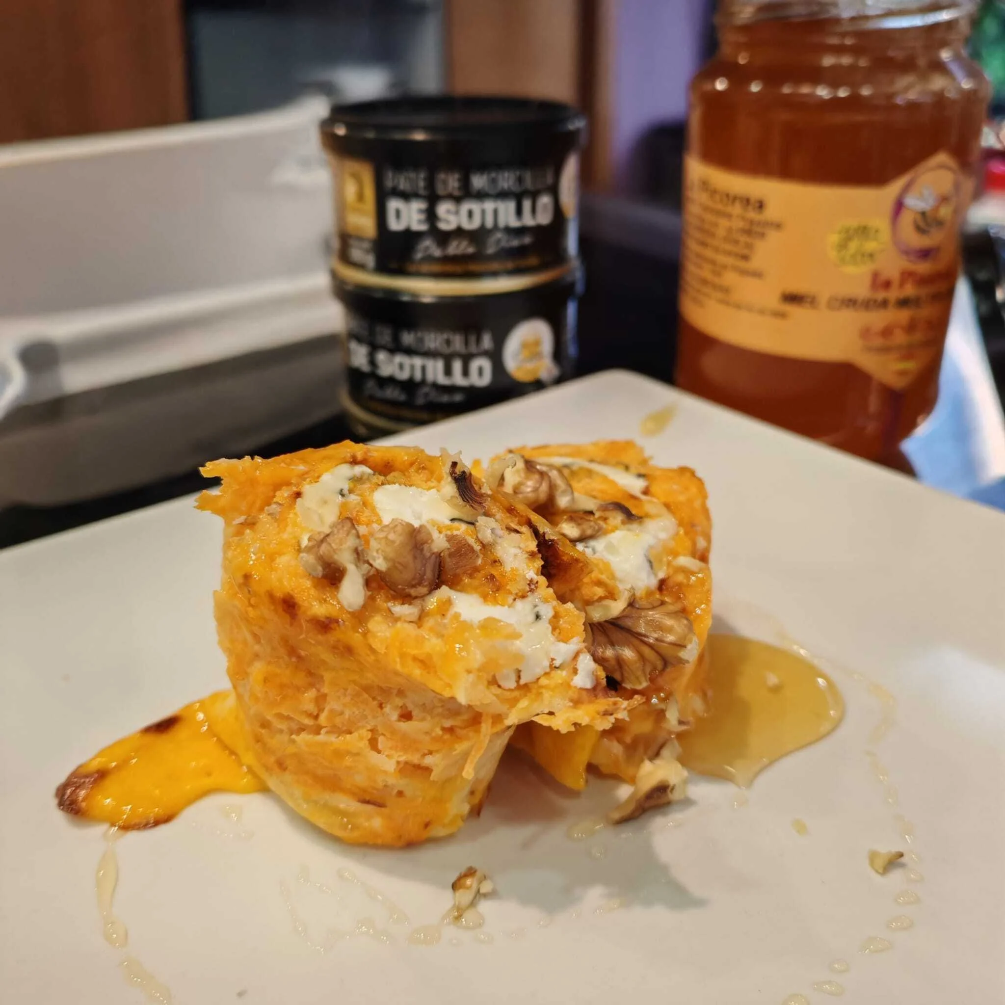 receta enrollado de morcilla de Sotillo y queso de cabra